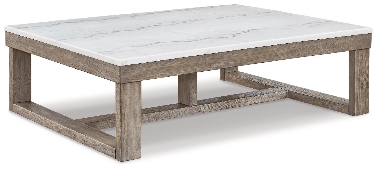 Image of Loyaska - Rectangular Cocktail Table - Brown / Ivory