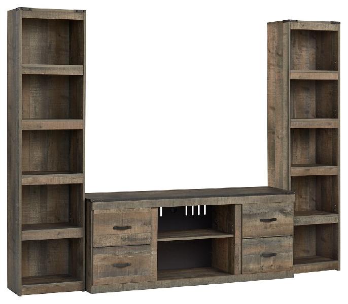 Image of Trinell - 3-Piece Entertainment Center - Brown