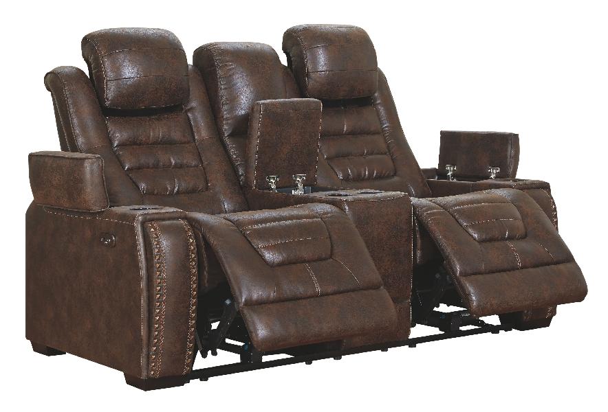 Image of Game Zone - PWR REC Loveseat/Con/Adj HDRST - Bark