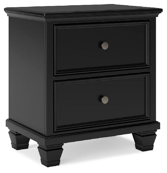 Image of Lanolee - Two Drawer Nightstand - Black