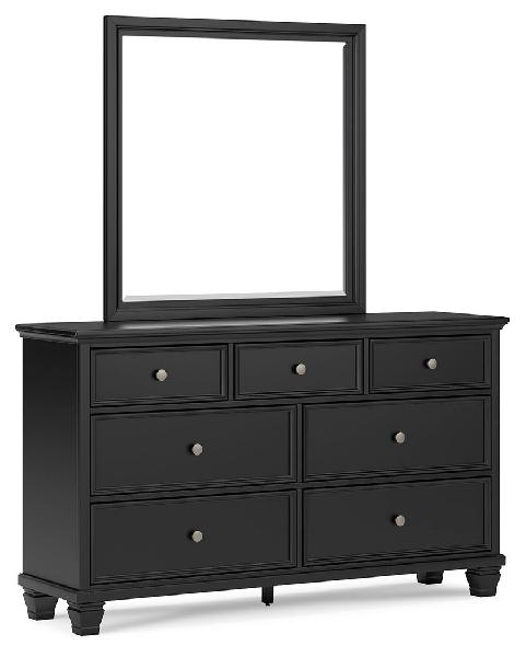 Image of Lanolee - Dresser And Mirror - Black