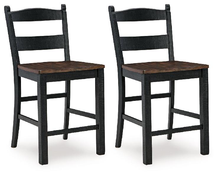 Image of Valebeck - Barstool (Set of 2) - Black / Brown