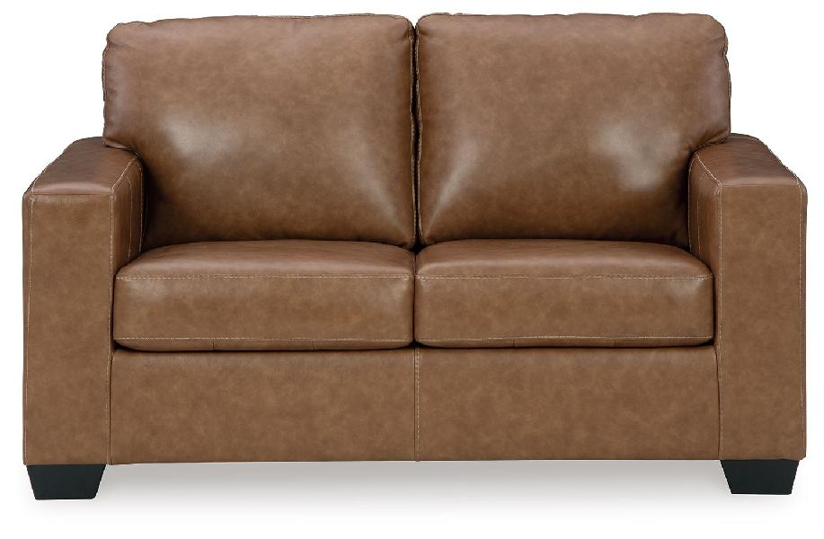 Image of Bolsena - Loveseat - Leather Match - Caramel