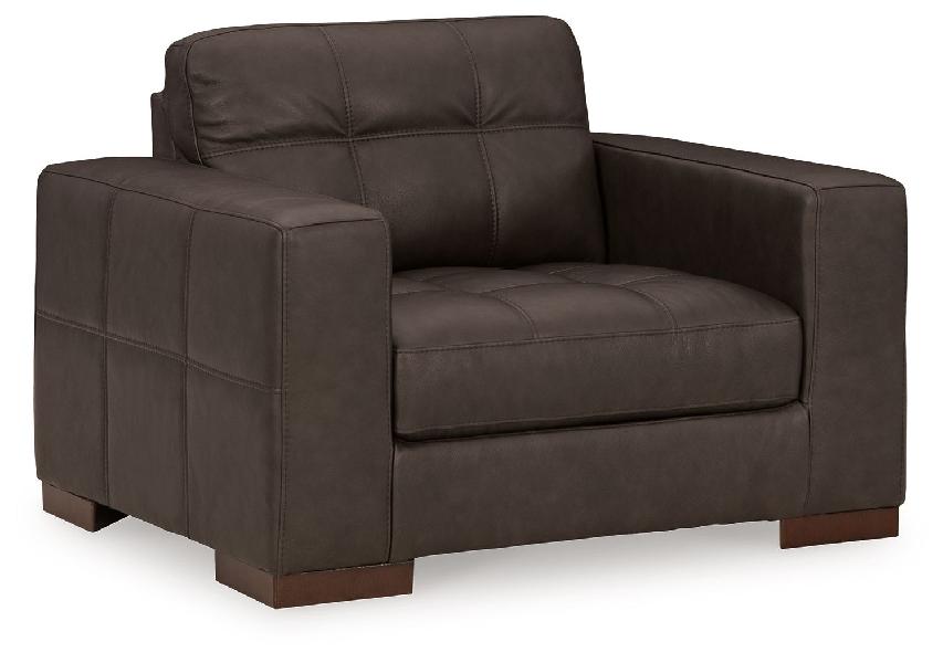 Image of Luigi - Chair And A Half - Leather Match - Thunder