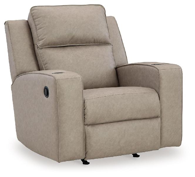 Image of Lavenhorne - Rocker Recliner - Faux Leather - Pebble