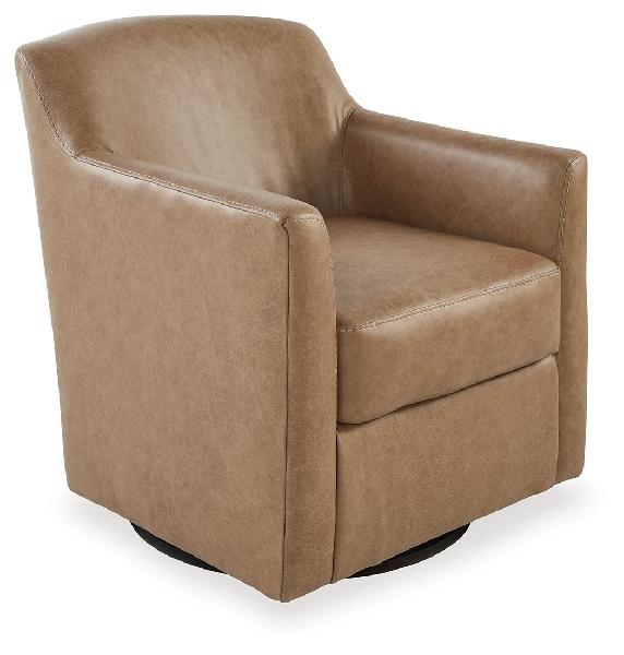 Image of Bradney - Swivel Accent Chair - Leather Match - Tumbleweed