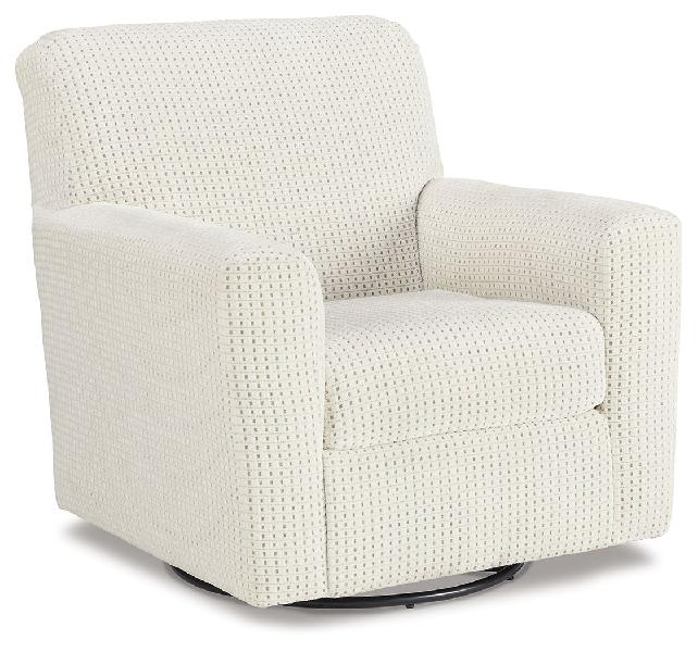 Image of Herstow - Swivel Glider Accent Chair - Fabric - Ivory