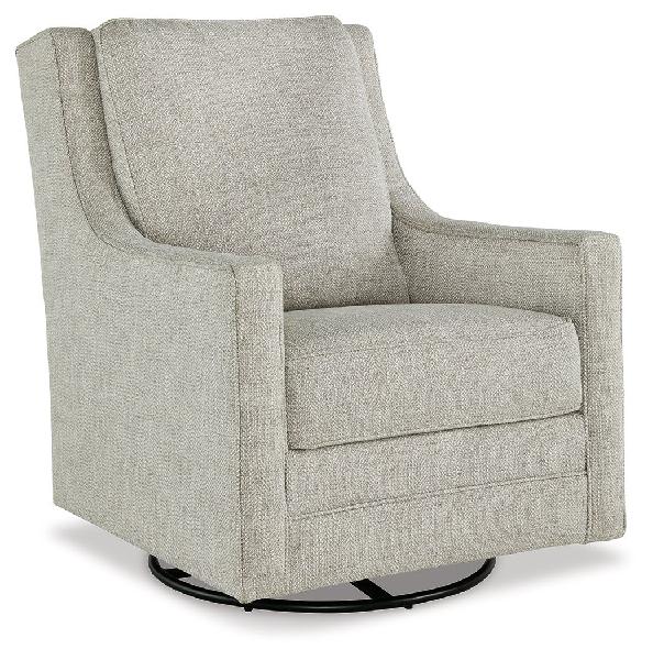 Image of Kambria - Swivel Glider Accent Chair - Fabric - Fog