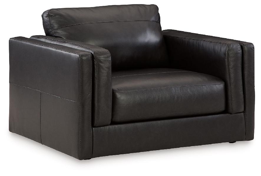 Image of Amiata - Chair And A Half - Leather Match - Onyx