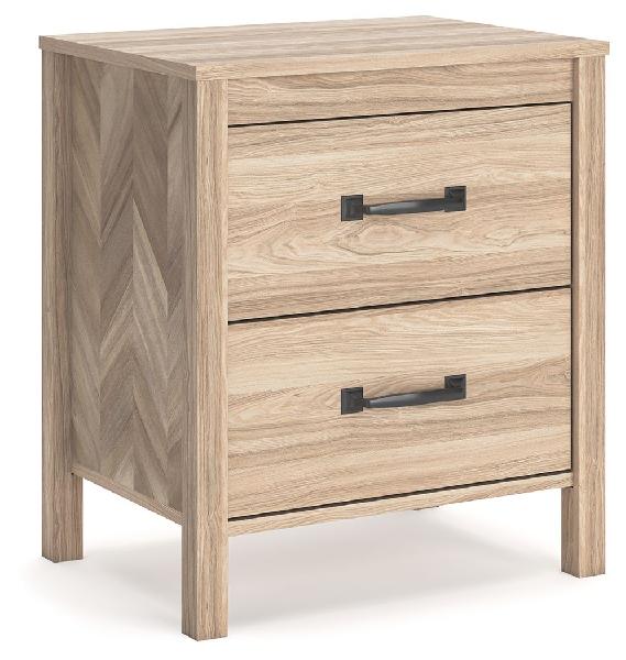 Image of Battelle - Two Drawer Night Stand - Tan