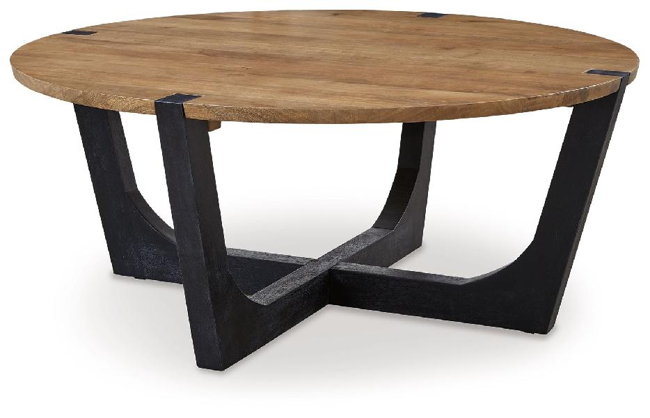 Image of Hanneforth - Round Cocktail Table - Brown