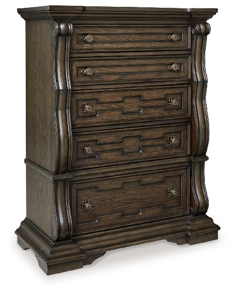 Image of Maylee - Five Drawer Chest - Dark Brown