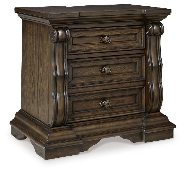Image of Maylee - Three Drawer Night Stand - Dark Brown