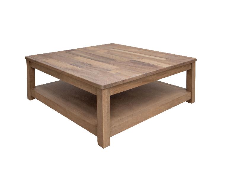 Image of Natural Parota - Square Cocktail Table - Brown Cappuccino