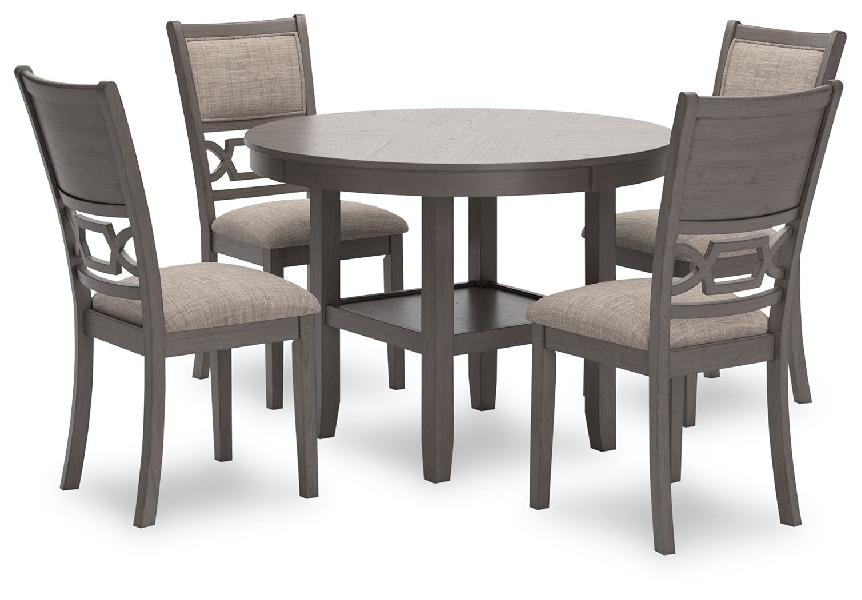 Image of Wrenning - Dining Room Table Set (Set of 5) - Gray