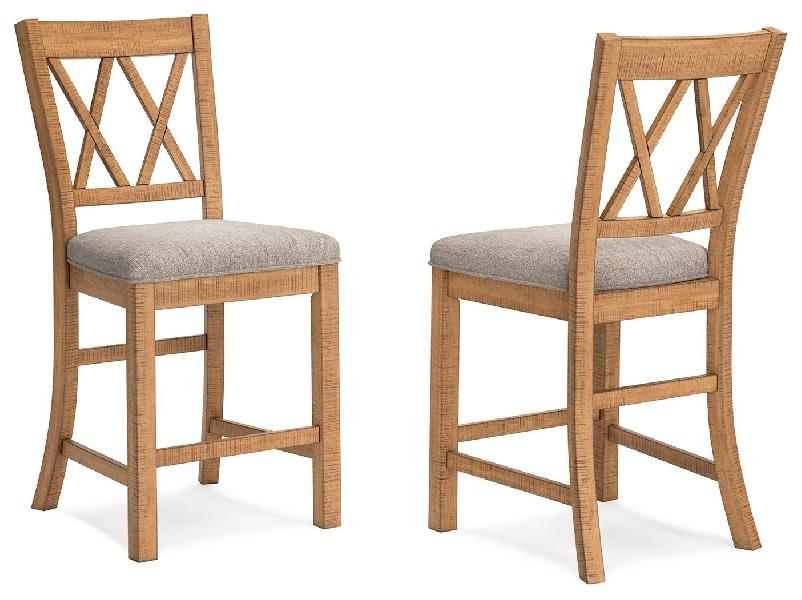 Image of Havonplane - Upholstered Barstool (Set of 2) - Brown