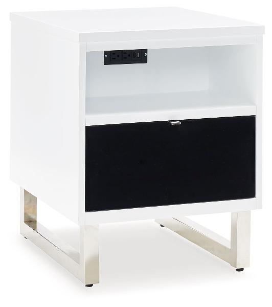 Image of Gardoni - Chair Side End Table - White / Black