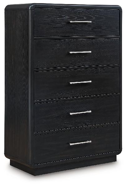 Image of Rowanbeck - Five Drawer Chest - Black