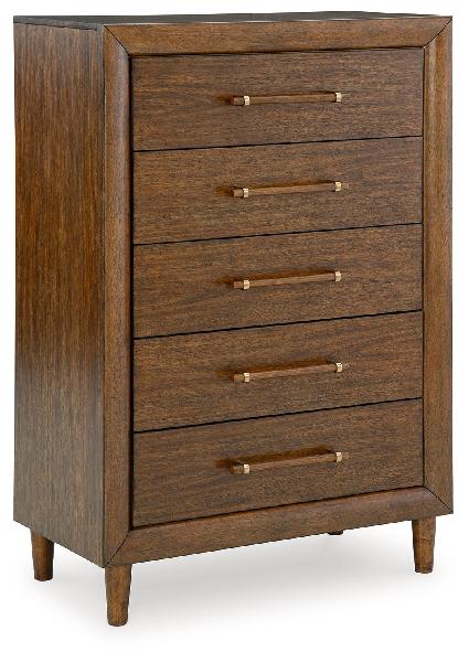 Image of Lyncott - Five Drawer Chest - Brown