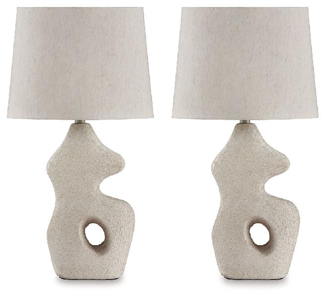 Image of Chadrich - Paper Table Lamp (Set of 2) - Antique Beige