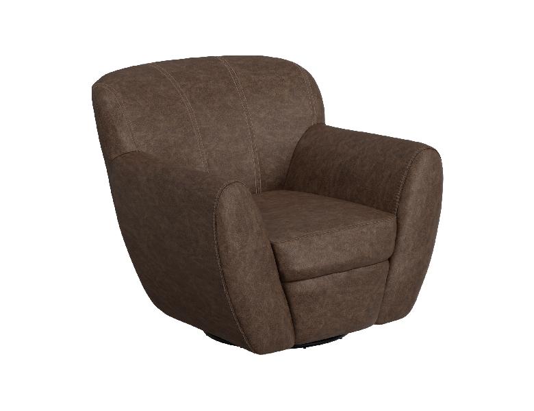 Image of Tamesis - Swivel Accent Chair Armchair - Chocolate Brown