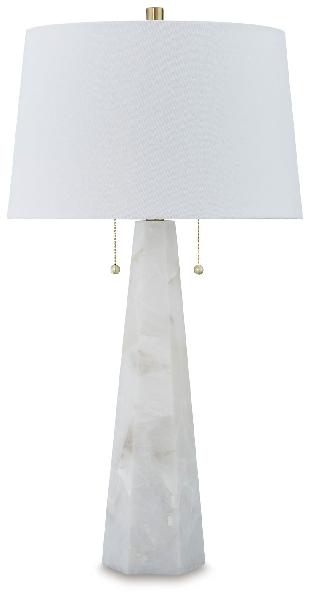 Image of Laurellen - Alabaster Table Lamp - White