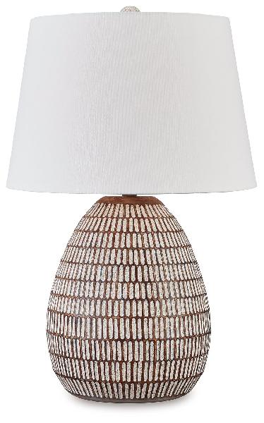 Image of Darrich - Metal Table Lamp - Beige / White
