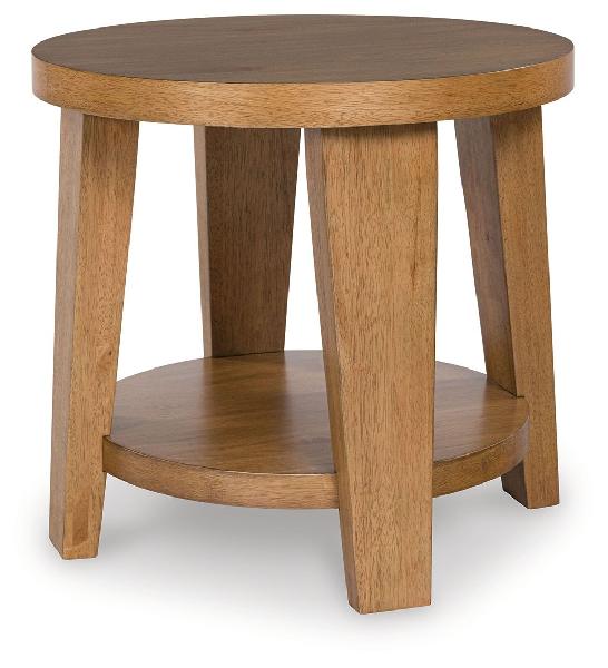 Image of Kristiland - Round End Table - Light Brown