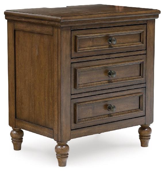 Image of Sturlayne - Three Drawer Night Stand - Brown