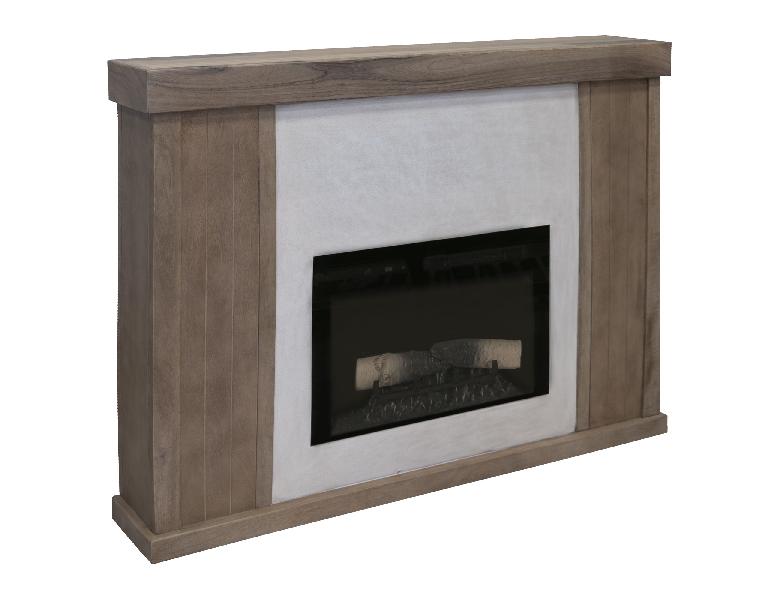 Image of Natural Parota - Fireplace Console - Brown Cappuccino