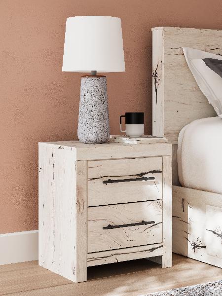 Image of Lawroy - Two Drawer Night Stand - Light Natural
