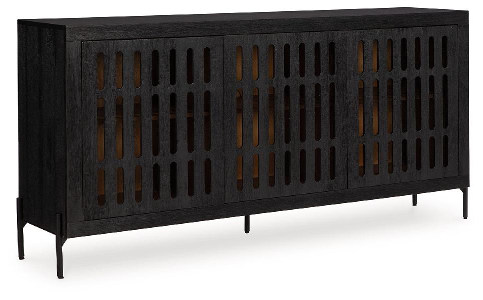 Image of Vallisburg - Accent Cabinet - Black / Natural