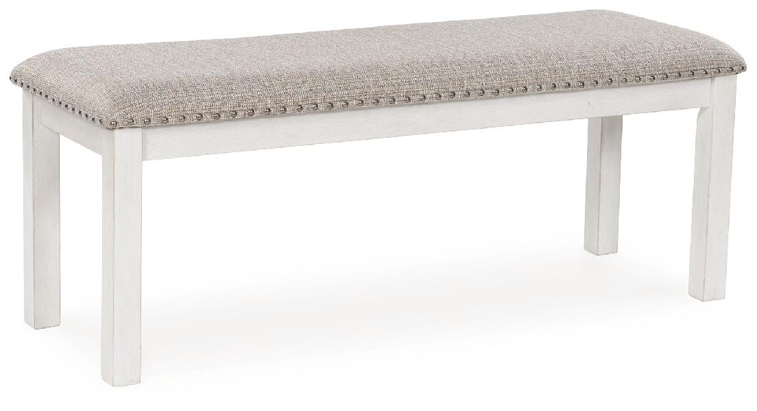 Image of Robbinsdale - Large Upholstered Dining Room Bench - Antique White
