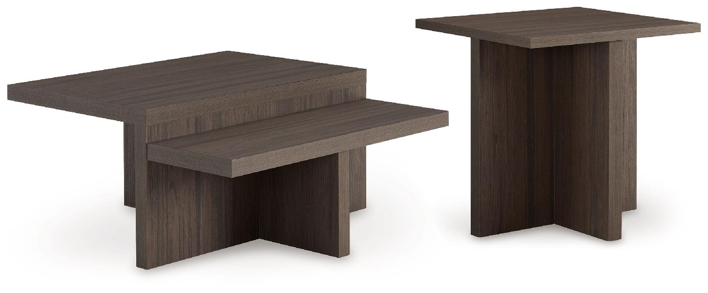 Image of Zendex - Occasional Table Set (Set of 2) - Brown