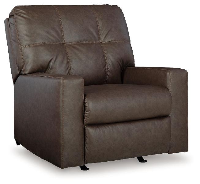 Image of Barlin Mills - Rocker Recliner - Faux Leather - Umber
