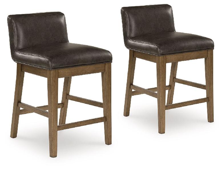 Image of Cabalynn - Upholstered Barstool (Set of 2) - Two-tone Brown