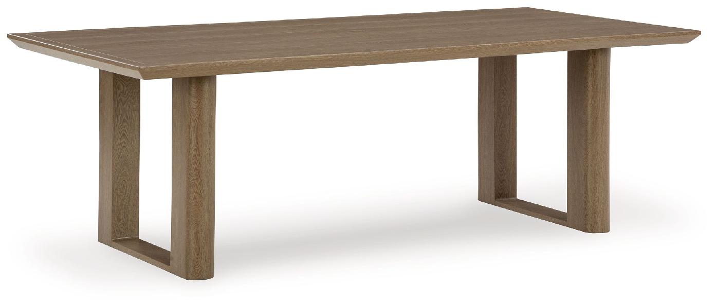 Image of Serene Bay - Rectangular Dining Table With Umbrella Option - Dark Brown