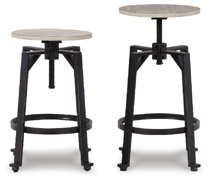 Image of Karisslyn - Swivel Stool (Set of 2) - Whitewash / Black