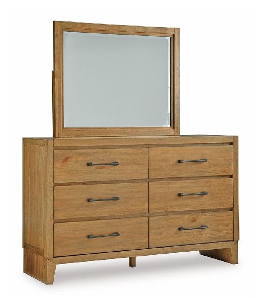 Image of Sherbana - Dresser And Mirror - Light Brown