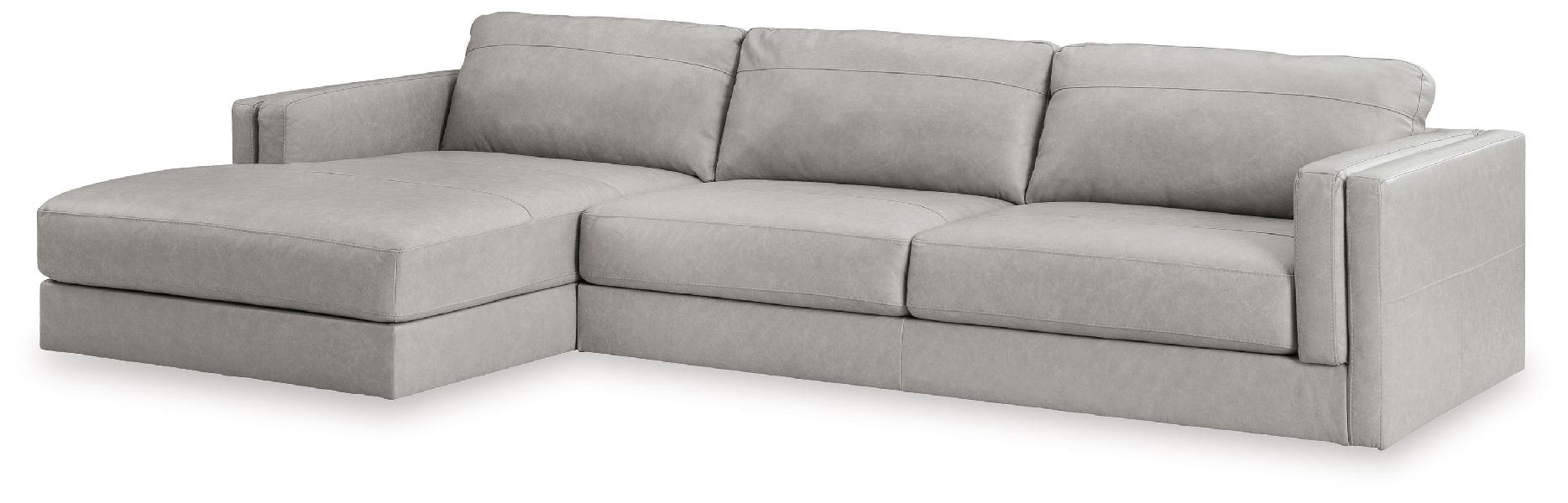 Image of Amiata - 2-Piece Sectional With Laf Corner Chaise - Leather Match - Glacier