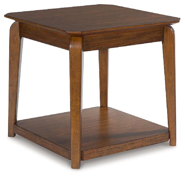 Image of Trenmour - Square End Table - Medium Brown