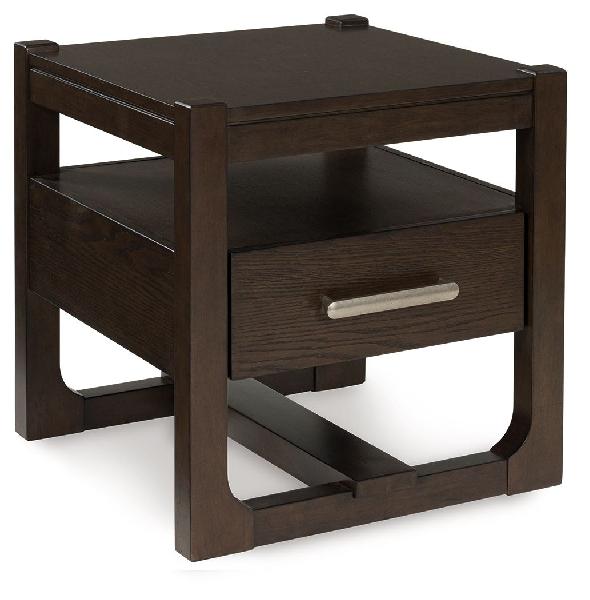 Image of Breckington - Square End Table - Dark Brown