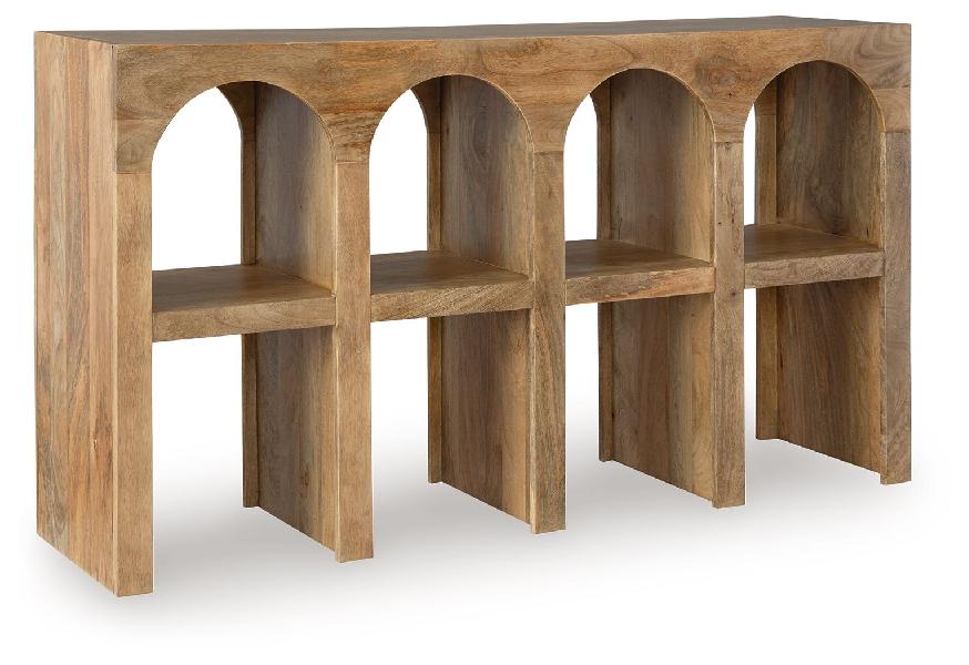 Image of Luzmanacy - Console Sofa Table - Natural Brown