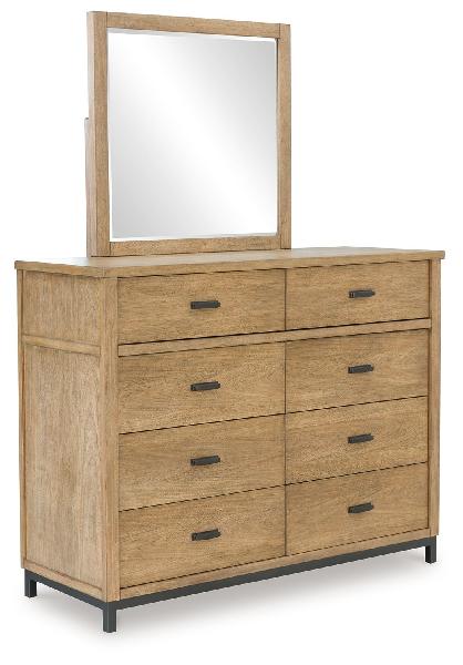 Image of Tomtyn - Dresser And Mirror - Light Brown