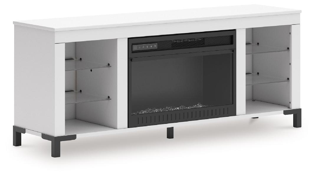 Image of Brollevi - TV Stand With Fireplace - White