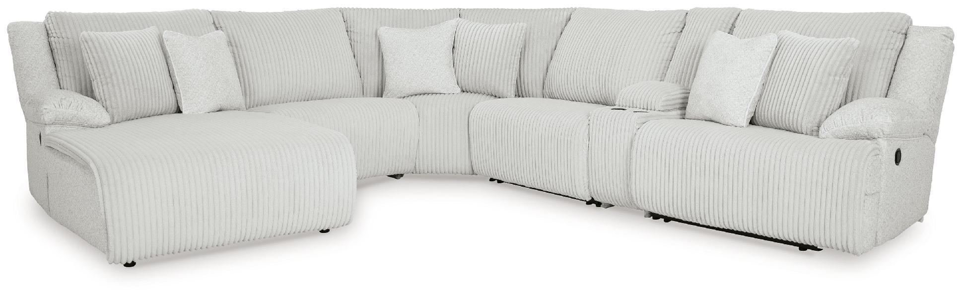 Image of Top Tier - 6-Piece Reclining Sectional With Laf Chaise - Fabric - Alloy