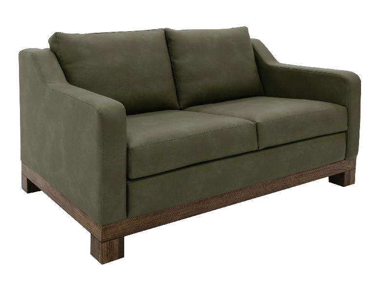 Image of Natural Teca - Loveseat - Olive Green