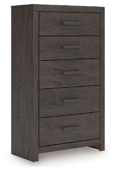 Image of Prendonea - Five Drawer Chest - Charcoal