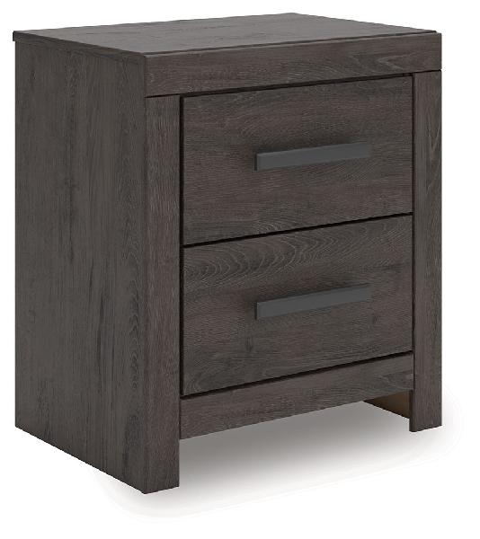 Image of Prendonea - Two Drawer Night Stand - Charcoal