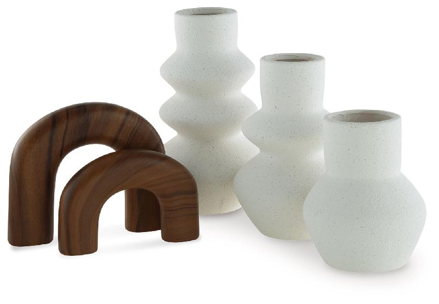 Image of Carterworth - Accessory Set (Set of 5) - White / Brown